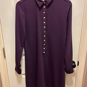 Calvin Klein Purple Button-Up Shirt Dress Sz 6 EUC!!